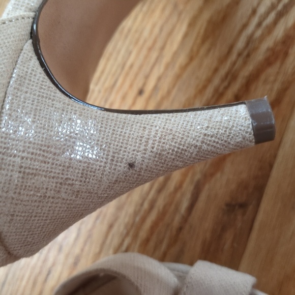 Kelly & Katie Nude Shimmer Ankle Strap Heels Size 8.5 - Picture 11 of 13